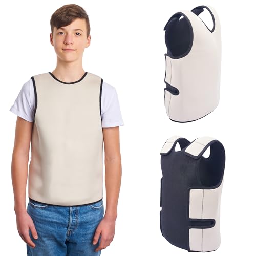 Gewichtsweste Kinder ADHS | Autismus-Sensorik-Kleidung | bequemer wohliger Druck für sicheres Gefühl | Beruhigung Kinder | ADHS Hilfsmittel | Autismus Hilfsmittel |Compression vest (Large, Beige) von ODOXIA