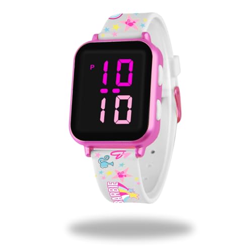 ODS - Barbie, Digitale LED-Armbanduhr WR 3 ATM, wasserfest, Format 12 – 24 Stunden, Boden aus Edelstahl, Spielzeug für Kinder, empfohlenes Alter + 3, Riemen von ODS