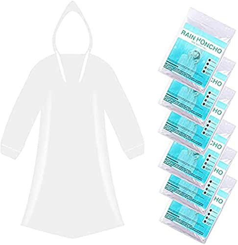 ODSPTER Regenponcho - Regencape Einmal für Damen und Herren 6 Stück Regen Ponchos - Einweg Regenponcho mit Kapuze Für Festival Wandern, Camping, Konzerte Festival von ODSPTER