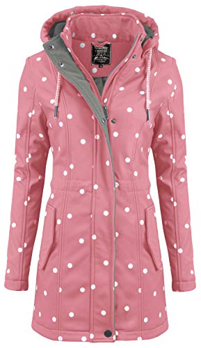 ODYSSEE / New View Damen Softshell Mantel gepunktet Parka Jacke Kapuze Outdoor Übergang, Farbe:rosa, Größe:XL von ODYSSEE
