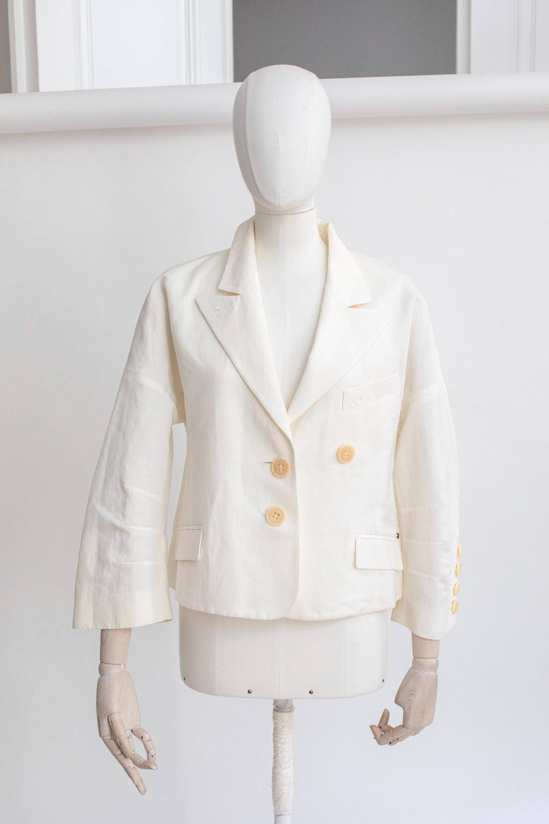 Sonia Rykiel Cropped Blazer Weiße Jacke Designer Luxusmarke Farbe Sonia Rykiel Cropped Blazer Weiße Jacke Designer Luxusmarke Farbe von ODanubeVintage