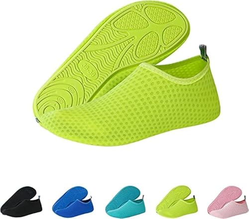 OEAK Damen Herren Badeschuhe Schwimmschuhe Atmungsaktiv Wasserschuhe Unisex Schnelltrocknend Strandschuhe rutschfest Aquaschuhe Leicht Surfschuhe rutschfest Leicht Wassersportschuhe,Hellgrün von OEAK