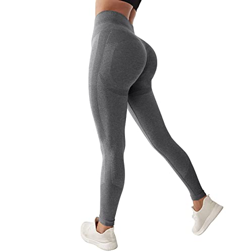 OEAK Damen Scrunch Butt Sport Leggings High Waist Gym Leggings Push Up Boom Booty Sportleggings Blickdicht Sporthose Nahtlos Yogahosen,Dunkelgrau,M von OEAK