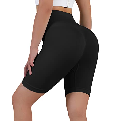 OEAK Damen Scrunch Butt Sport Shorts Radlerhose High Waist Push Up Kurz Leggings Slim Fit Blickdicht Booty Tights Hose für Yoga Fitness Gym Workout,Schwarz,M von OEAK