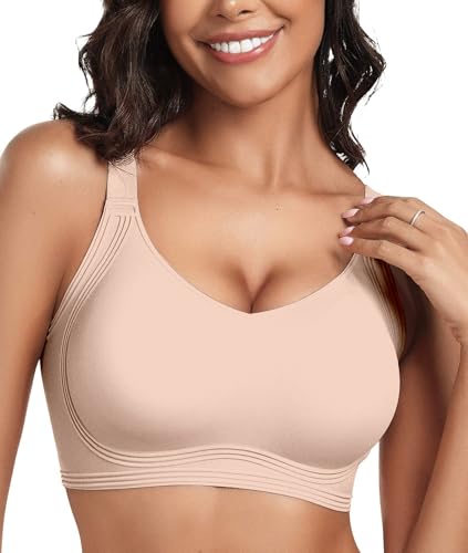 OEAK Nahtloser BH Damen Ohne Bügel V-Ausschnitt Push Up Bustier Gepolstert Glatter Bügelloser BH Große Größen Ultrakomfortabler Tshirt BH Soft Schlaf BH,Hautfarbe,L OEAK Nahtloser BH Damen Ohne Bügel V-Ausschnitt Push Up Bustier Gepolstert Glatter Bügelloser BH Große Größen Ultrakomfortabler Tshirt BH Soft Schlaf BH,Hautfarbe,L von OEAK