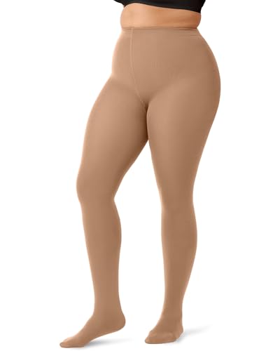 OEAK Thermo Strumpfhose Damen Große Größe Winter Warme Gefütterte Strumpfhosen mit Fleecefutter Dick Warme Leggings Übergröße Plüschstrumpfhose,Hautfarbe,3XL-4XL von OEAK