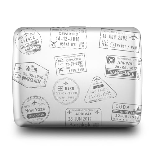 ÖGON -DESIGNS- Geldbörse aus Aluminium, großes Fassungsvermögen, mit Metallverschluss, RFID-Schutz gegen Betrug und Entmagnetisierung, Modell Smart Case Oslo Large von ÖGON -DESIGNS-