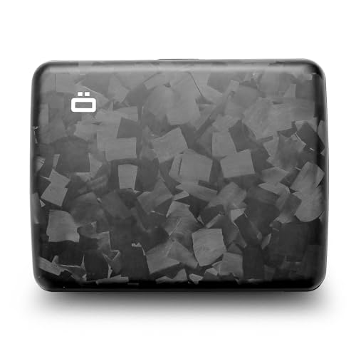 ÖGON -DESIGNS- Geldbörse aus echter geschmiedeter Kohlefaser, große Kapazität mit Metallverschluss, RFID-Schutz gegen Betrug und Entmagnetisierung, Modell Smart Case Oslo Large von ÖGON -DESIGNS-