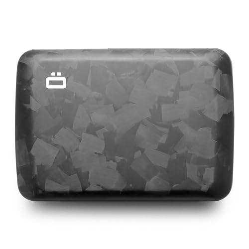 ÖGON -DESIGNS- Kartenetui aus geschmiedeter Kohlefaser mit Metallverschluss, RFID-Schutz, kompaktes Portemonnaie, Modell Smart Case Oslo von ÖGON -DESIGNS-