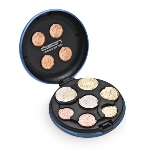 Münzgeldbörse aus Aluminium, fasst bis zu 20 Euro in Münzen, 5 Münzen pro Fach, Münzaufbewahrungszubehör, Euro-Münzsortierer von ÖGON -DESIGNS-