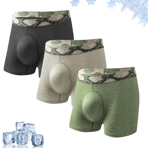OEIOEI Unterhosen Männer Schnelltrocknend Boxershorts Herren Netzgewebe Sport Unterwäsche 3er Pack (M, Dunkelgrau/Grün/Aprikose) von OEIOEI