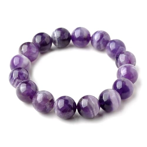Naturstein Armband Amethyst Armbänder für Frauen - Glücks Armbänder mit Heilsteinen - Chakra Yoga Armband 8mm - Dehnbar - Geschenke für Damen und beste Freundinnen von OEIOTEI