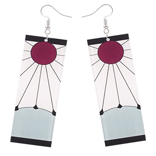 OEIOTEI Kamado Tanjirou-Ohrringe Cosplay-Zubehör Requisite Animation sekundäre periphere Ohrringe Acryl personalisierter Ohrring Kamado T-Fans-Geschenk Geschenk für Anime-Enthusiasten (1) von OEIOTEI