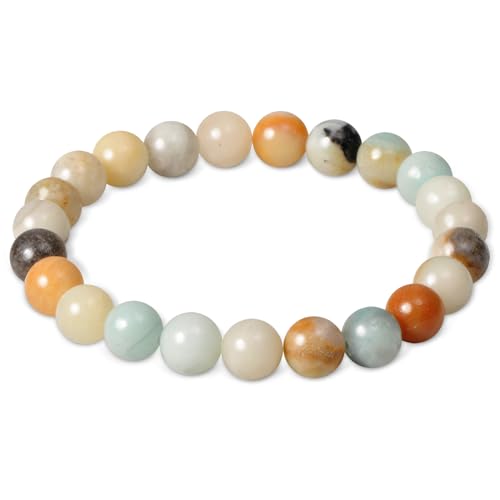 OEIOTEI Edelstein Armband für Damen - Naturstein Armbänder mit Heilsteinen & Chakra Yoga Design (8mm Dehnbar) mit Amazonit von OEIOTEI