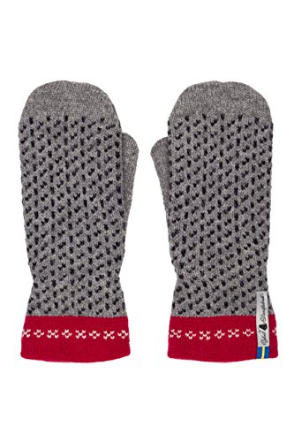 ÖJBRO VANTFABRIK 1 Paar Fäustlinge Gr. S (6) Wolle Strick-Handschuhe 4-lagige Merinowolle Winter-Handschuhe aus Schweden, Fausthandschuh Damen & Herren, extra warm & weich - Skaftö Grå von ÖJBRO VANTFABRIK