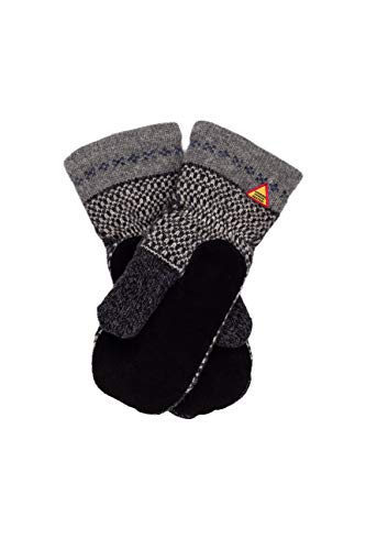 ÖJBRO VANTFABRIK 1 Paar Fäustlinge mit Ledereinsatz L (10-11) Wolle Strick-Handschuhe 4-lagige Merinowolle Wildleder Winter-Handschuhe aus Schweden, Damen & Herren, extra warm & weich - Skaftö Sot von ÖJBRO VANTFABRIK