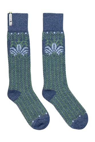 ÖJBRO VANTFABRIK 1 Paar Wollsocken Gr. M lang Kniestrümpfe Wolle - Stricksocken Damen & Herren - Kuschel-Socken warm, weich & bequem, Winter Outdoor, gestrickt in Schweden - Fager Ilse von ÖJBRO VANTFABRIK