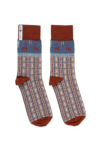 ÖJBRO VANTFABRIK 1 Paar Wollsocken Gr. S wadenhoch aus Merinowolle - Stricksocken knöchelhoch Damen & Herren - Kuschel-Socken warm, weich & bequem, Winter Outdoor, gestrickt in Schweden - Scania Märta von ÖJBRO VANTFABRIK