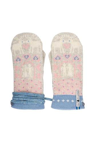 ÖJBRO VANTFABRIK "Fästfolk Elsie und Erik Fäustlinge 4 Lagen rosa/blau Gr. M 100% Merinowolle Handschuhe Strick warm weich hergestellt in Schweden von ÖJBRO VANTFABRIK