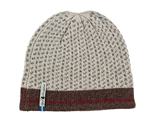 ÖJBRO VANTFABRIK Mütze 100% Merinwolle gefüttert Fleece Gr. L Natur Winter Strickmütze Wolle warm, weich, Made in Sweden Skaftö Snö von ÖJBRO VANTFABRIK