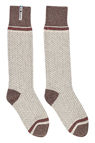 ÖJBRO VANTFABRIK "Skaftö Snö Socken Kniestrümpfe natur/braun/grau Gr. L Lammwolle Stricksocken Strick warm weich - Hergestellt in Schweden von ÖJBRO VANTFABRIK