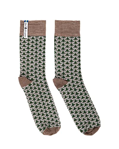 ÖJBRO VANTFABRIK 1 Paar Socken knöchelhoch grau/grun/braun Gr. M leichte Stricksocken Merinowolle Strümpfe Strick, aus Schweden von ÖJBRO VANTFABRIK