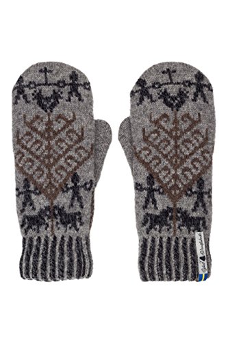 ÖJBRO VANTFABRIK 1 Paar Fäustlinge Gr. L (10-11) Wolle Strick-Handschuhe 4-lagige Merinowolle Winter-Handschuhe aus Schweden, Fausthandschuh Damen & Herren, extra warm & weich - Yggdrasil Liv von ÖJBRO VANTFABRIK