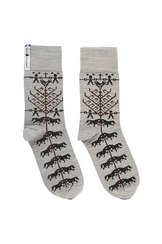 ÖJBRO VANTFABRIK 1 Paar Socken wadenhoch grau Gr. S leichte Stricksocken Merinowolle unisex Strümpfe Strick - Hergestellt in Schweden von ÖJBRO VANTFABRIK