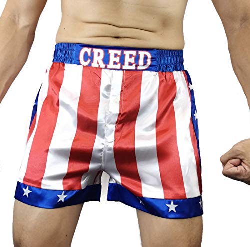 OEM Creed Rocky Herren Apollo Johnson Filmboxen Shorts mit amerikanischer Flagge Trunks Boxers (L) von OEM