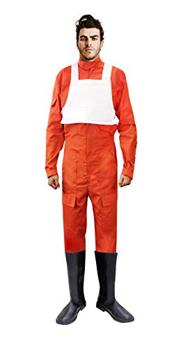 OEM X-Wing Rebel Fighter Pilot Orange Jumpsuit + Star Wars-Kostüm mit weißer Flockenweste (L) von OEM