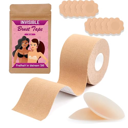 ÖTTRI Brust Tape Set für Push Up | Hautfreundliches Boob Tape für mehr Freiheit in deinem Stil | Wiederverwendbare Nipple Pads und umweltfreundlichem Zipper für längeren Halt | Klebe-BH Alternative von ÖTTRI