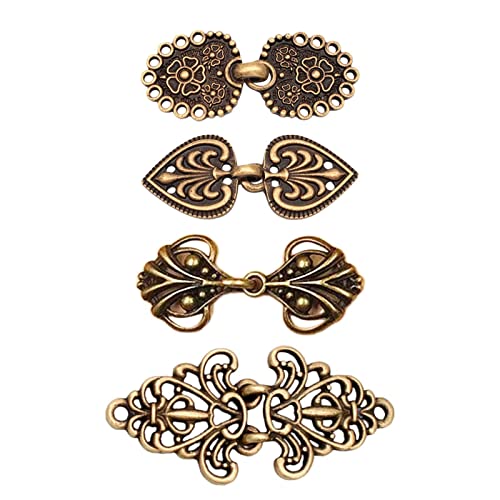 4 x mittelalterliche Metalllegierung Schalverschluss Nähen Cardigan Clips keltisch für Mädchen Frauen Silber, 4 pcs, Kunststoff, Siehe Beschreibung von OEUVREBY
