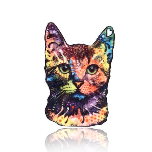 Broschen Cartoons Katze Acryl Vintage Stil Anstecknadeln Retro Abzeichen DIY Handwerk Clips Kleidung Tasche Jungen Mädchen Zubehör M3 von OEUVREBY
