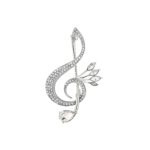 Damen-Brosche mit Musiknoten, Strass-Dekor, Legierung, Brustnadel, Mantel, Anzug, Dekoration, Schmuck für Dating, Party-Schmuck Damen-Brosche mit Musiknoten, Strass-Dekor, Legierung, Brustnadel, Mantel, Anzug, Dekoration, Schmuck für Dating, Party-Schmuck von OEUVREBY