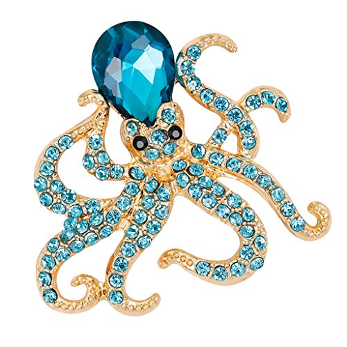 Damen-Brosche mit Oktopus-Kristallen, Legierung mit Strass, Farbe 4 von OEUVREBY