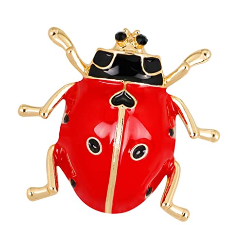 Emaille Marienkäfer Insekt Brosche Pins Damen Herren Kostüm Schmuck Rot von OEUVREBY
