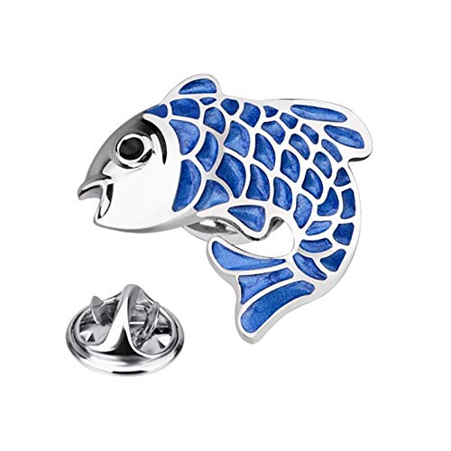 Fancy Carp Brosche Pin Kragen Abzeichen Corsage Herren Party Schmuck Blau von OEUVREBY
