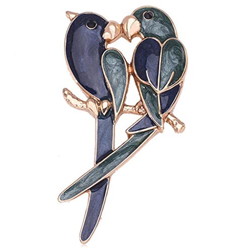 Modische Damen-Brosche mit zwei Papageien, Vögeln, Tier-Brosche, Anstecknadel, Hochzeit, Modische Damen-Brosche mit zwei Papageien, Vögeln, Tier-Brosche, Anstecknadel, Hochzeit, von OEUVREBY