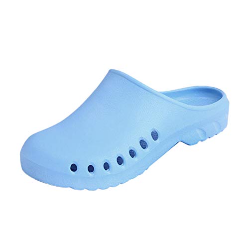 OEUVREBY Clogs Arbeitsschuhe Stillschuhe Strand Sandalen Damen Krankenschwester Schuhe Violett 37 38 37/38 Meter, Hellblau, 40 m, 40 m, Medium von OEUVREBY