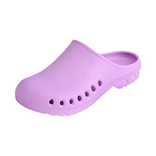OEUVREBY Clogs Arbeitsschuhe Stillschuhe Strand Sandalen Damen Krankenschwester Schuhe Violett 37 38 37/38 Meter, Violett, 40 m, 40 m, Medium von OEUVREBY