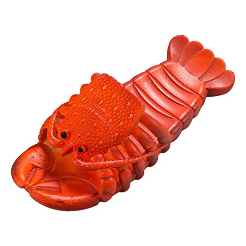 OEUVREBY Hummer Hausschuhe Lustige Tier Fisch Hausschuhe Hummer Flops Niedlich Kreativ EUR 38 39 Dunkelrot EU Größe 38-39, Dunkelrot, Größe 42 43, Medium von OEUVREBY