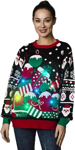 Herren Unisex Lustig Pullover für Weihnachten Strickpullis für Weihnachtsparty SweaterGet Lit with RudyL von OFF THE RACK