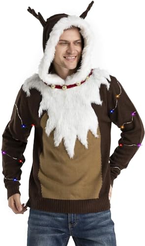 Herren Unisex Lustig Pullover für Weihnachten Strickpullis für Weihnachtsparty SweaterGet Lit with RudyM von OFF THE RACK