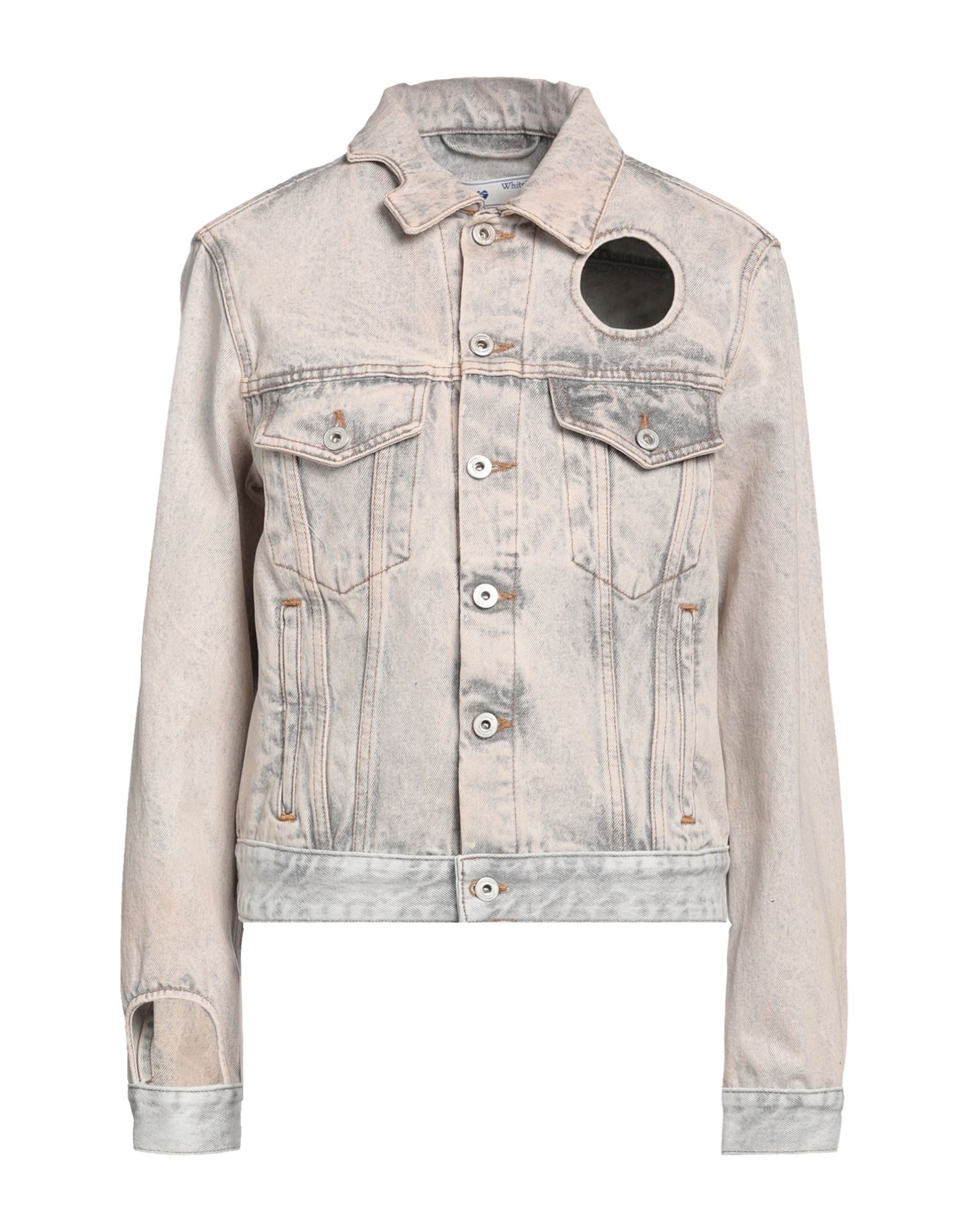 OFF-WHITE™ Jeansjacke/-mantel Damen Hellgrau von OFF-WHITE™