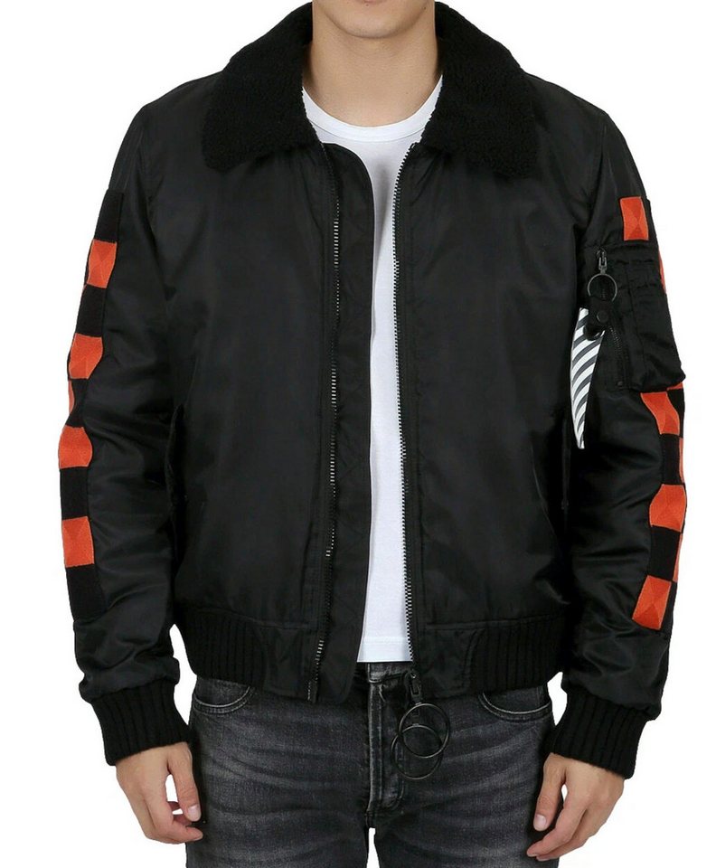 OFF-WHITE Bomberjacke Checker College Blouson Bomber College Jacke Hochwertige italienische Fertigung mit Liebe zum Detail von OFF-WHITE