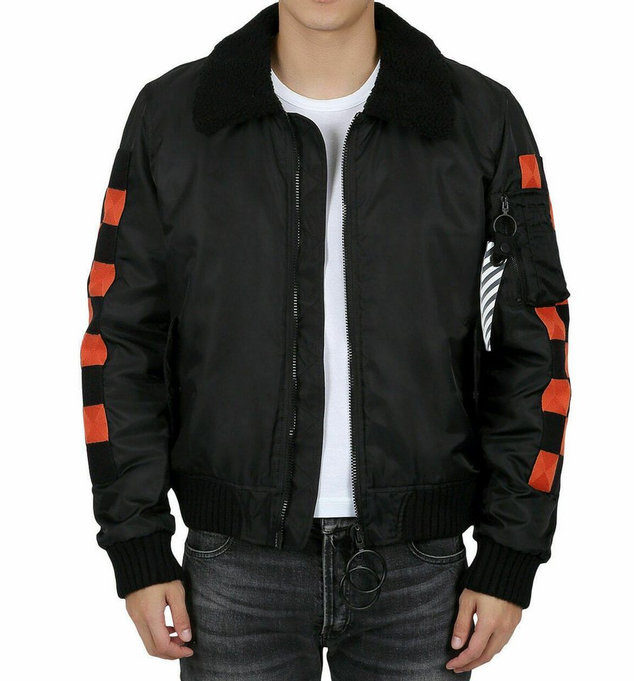 OFF-WHITE Winterjacke OFF-WHITE OFFWHITE ICONIC CHECKER COLLEGE BOMBER JACKET JACKE BLOUSON von OFF-WHITE