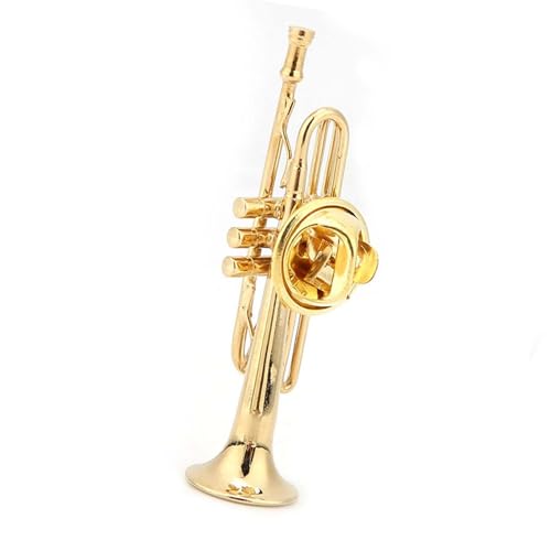 Trompete Instrument,Brosche Musikinstrumente Brosche Frauen Kleid Clip Trompete Musiker Revers Hut Pin Tie Tack e Exquisite Musikinstrumente Form Brosche Frauen Kleid Clip (Small Size) von OFFAXE