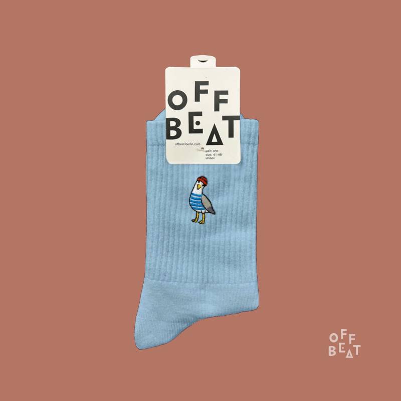 Bestickte Möwen-Socken | Aus 75% Gekämmter Baumwolle von OFFBEATberlin