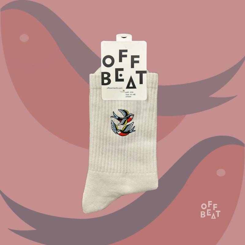 Bestickte Schwalbensocken | Aus 75% Gekämmter Baumwolle von OFFBEATberlin