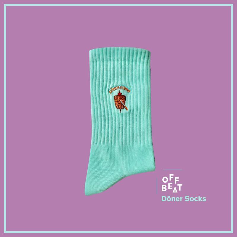 Bestickte Socken Döner Kebab Berlin | Aus 75% Gekämmter Baumwolle von OFFBEATberlin